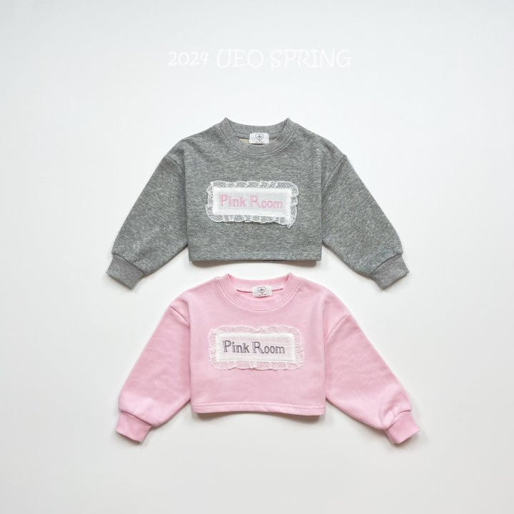 U Eo - Korean Children Fashion - #magicofchildhood - Pink Room Crop Sweatshirt