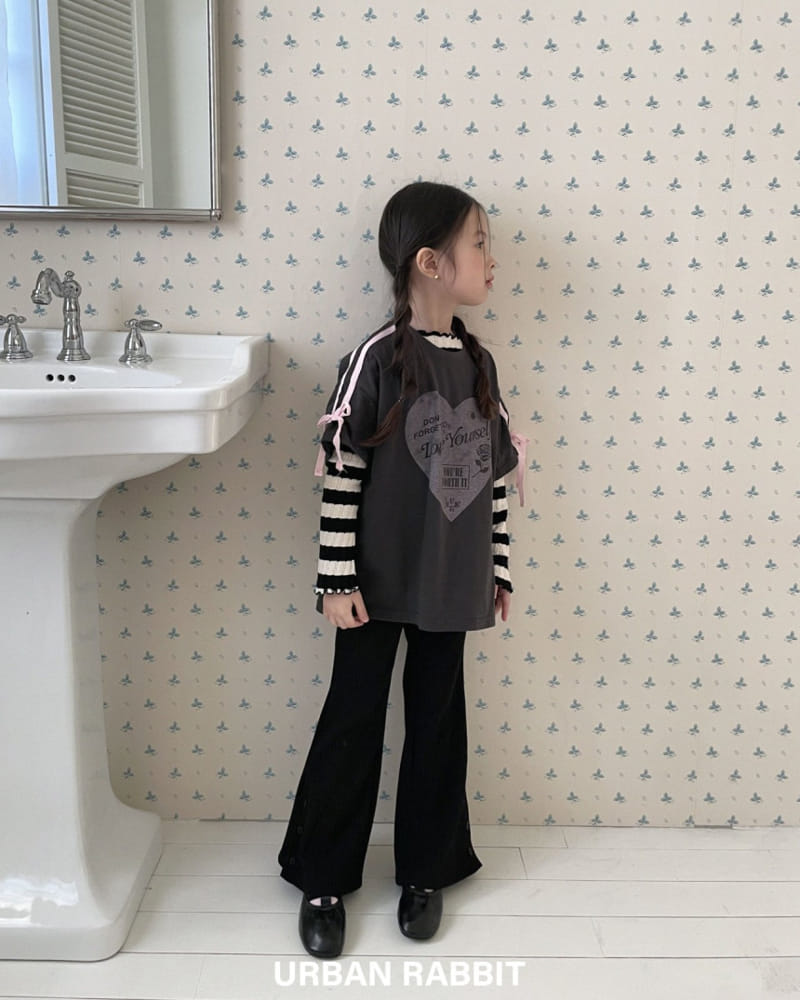 Urban Rabbit - Korean Children Fashion - #kidzfashiontrend - Button Rib Boots Cut Pants - 4