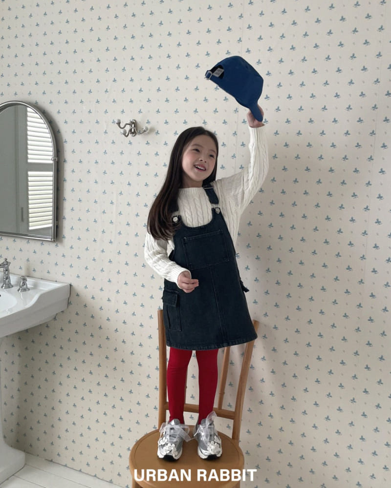 Urban Rabbit - Korean Children Fashion - #childrensboutique - Cargo Denim Overalls Skirt - 3