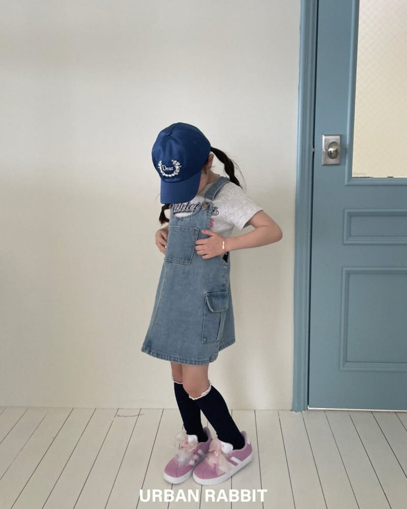 Urban Rabbit - Korean Children Fashion - #discoveringself - Cargo Denim Overalls Skirt - 5