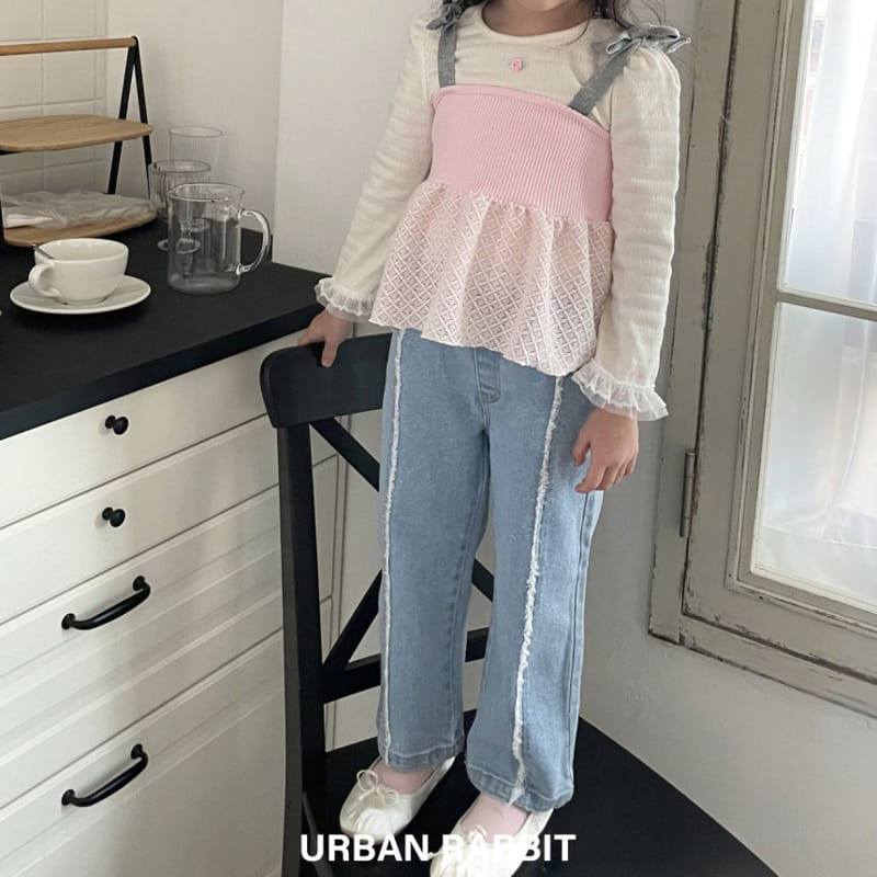 Urban Rabbit - Korean Children Fashion - #fashionkids - Fringe Span Denim - 5