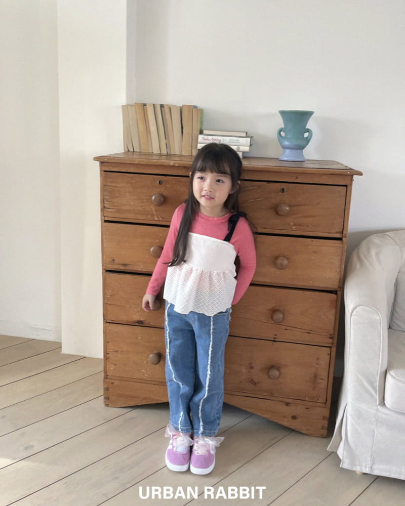 Urban Rabbit - Korean Children Fashion - #kidzfashiontrend - Fringe Span Denim - 8