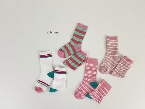 V Bunny - Korean Baby Fashion - #babyoninstagram - ST Socks Set - 5