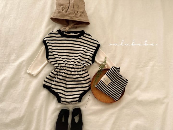 Valu Bebe - Korean Baby Fashion - #babyfever - ST Banding Waffle Body Suit - 5