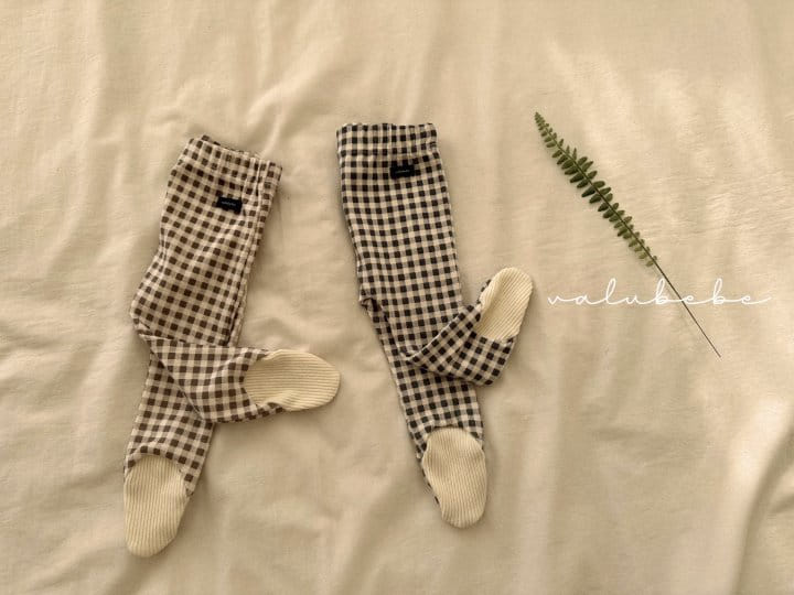 Valu Bebe - Korean Baby Fashion - #babyoutfit - Check Foot Leggings - 4