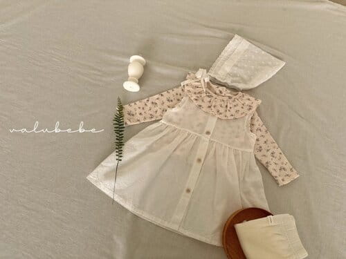 Valu Bebe - Korean Baby Fashion - #babyoutfit - Vanilla Open One-Piece - 5