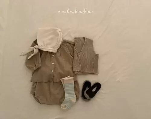 Valu Bebe - Korean Baby Fashion - #babyoutfit - Mocha Shirring Blouse - 3