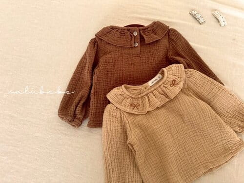 Valu Bebe - Korean Baby Fashion - #babyoutfit - Ribbon  Embroider Blouse - 5