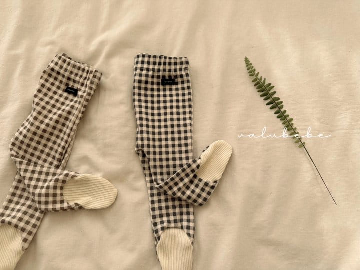 Valu Bebe - Korean Baby Fashion - #babywear - Check Foot Leggings - 5