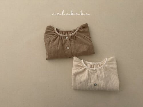 Valu Bebe - Korean Baby Fashion - #babyoutfit - Mocha Shirring Blouse - 4