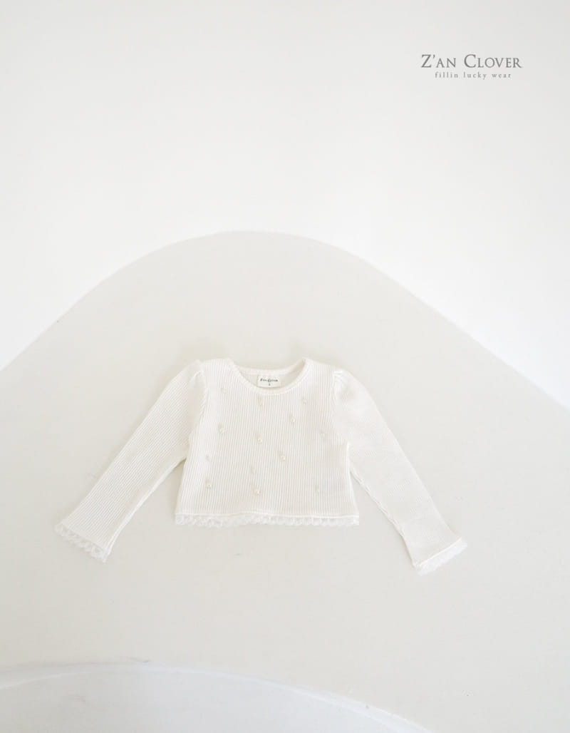 Zan Clover - Korean Children Fashion - #Kfashion4kids - Pearl Lace Tee - 3