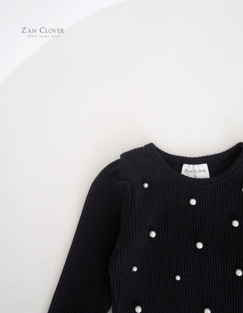 Zan Clover - Korean Children Fashion - #childrensboutique - Pearl Lace Tee - 10