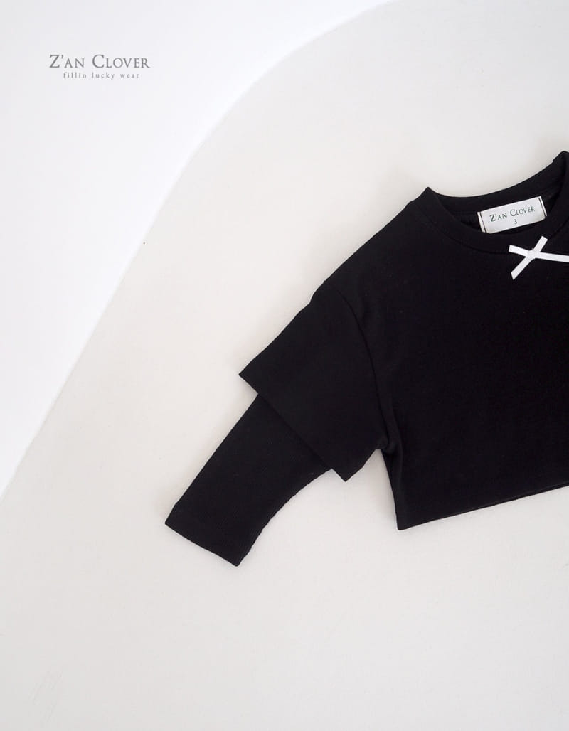 Zan Clover - Korean Children Fashion - #kidsshorts - Riboon Layered Tee - 8