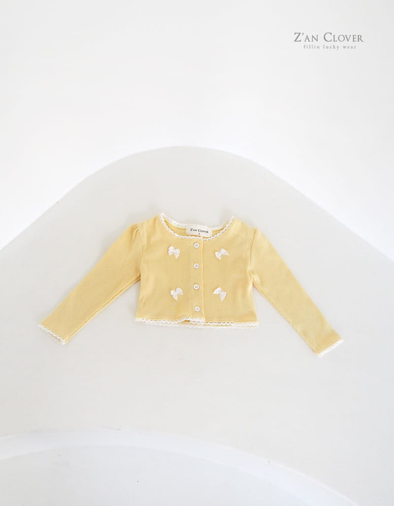 Zan Clover - Korean Children Fashion - #kidsstore - Ribbon Cardigan - 3