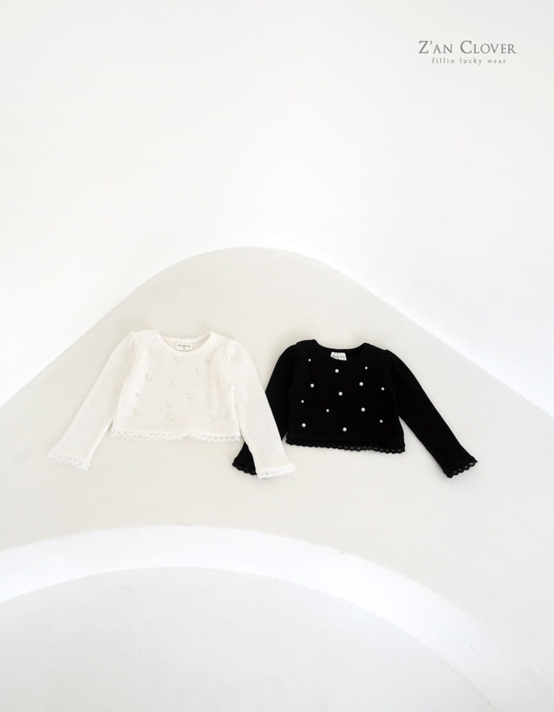 Zan Clover - Korean Children Fashion - #kidzfashiontrend - Pearl Lace Tee - 2