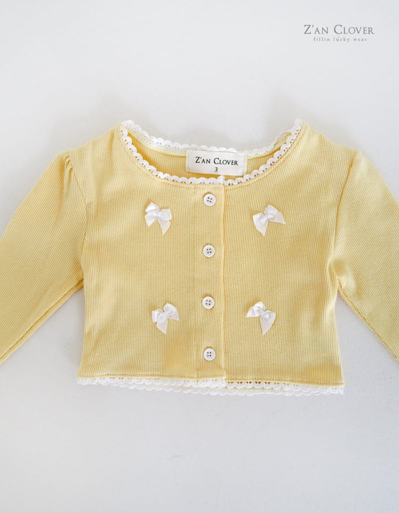 Zan Clover - Korean Children Fashion - #kidsstore - Ribbon Cardigan - 4