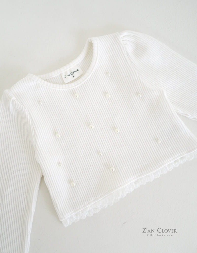 Zan Clover - Korean Children Fashion - #Kfashion4kids - Pearl Lace Tee - 4