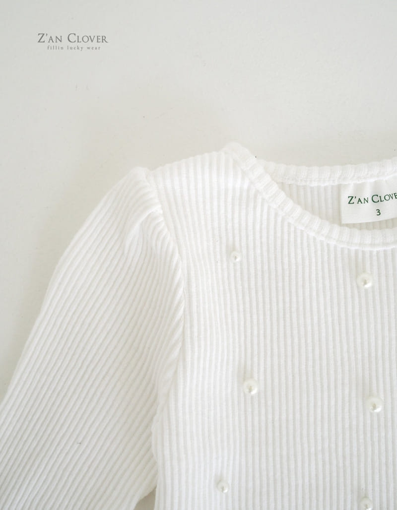 Zan Clover - Korean Children Fashion - #magicofchildhood - Pearl Lace Tee - 5