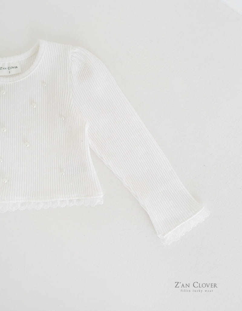 Zan Clover - Korean Children Fashion - #minifashionista - Pearl Lace Tee - 6