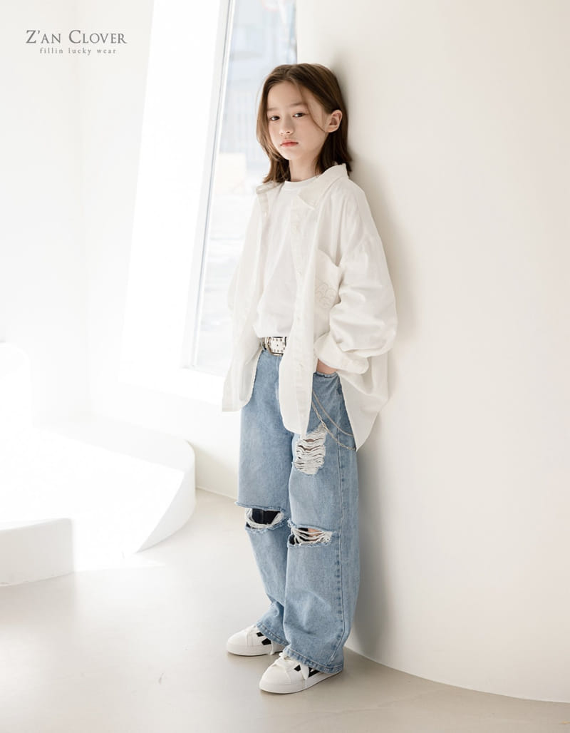 Zan Clover - Korean Children Fashion - #prettylittlegirls - Vintage Denim Pants - 7