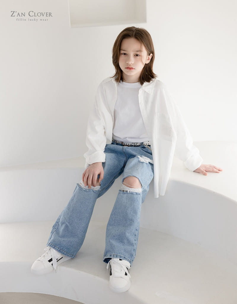 Zan Clover - Korean Children Fashion - #todddlerfashion - Vintage Denim Pants - 8