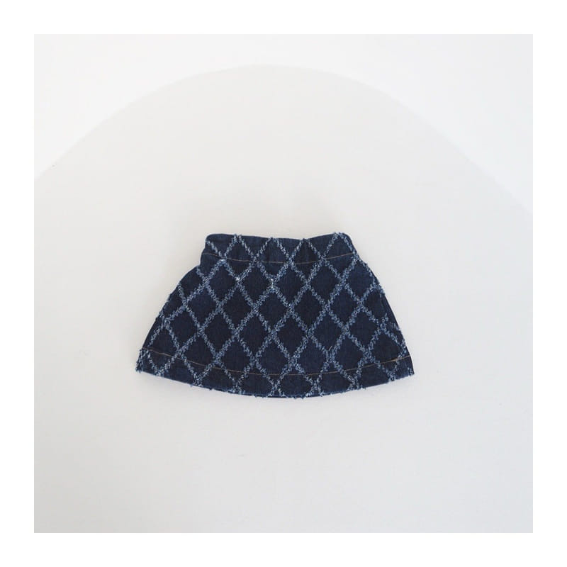 Zan Clover - Korean Children Fashion - #toddlerclothing - Punching Denim Skirt