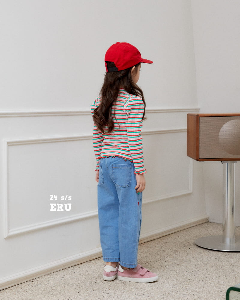 e.ru - Korean Children Fashion - #littlefashionista - Denim Span Heart Pants - 3
