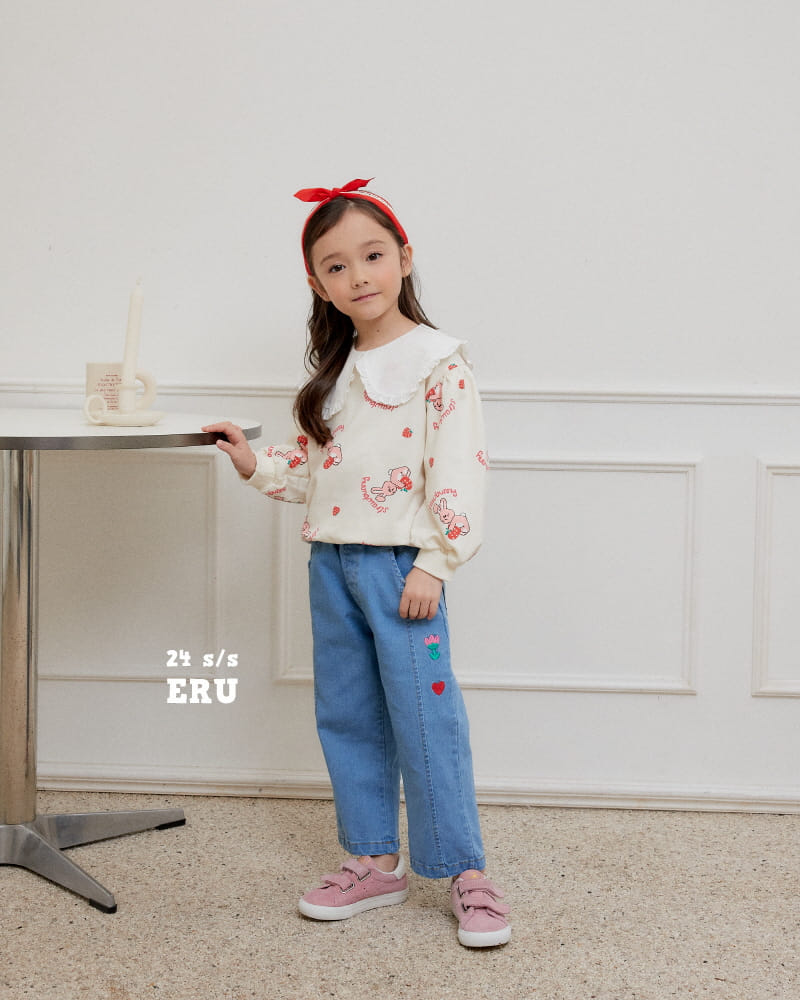 e.ru - Korean Children Fashion - #prettylittlegirls - Denim Span Heart Pants - 6