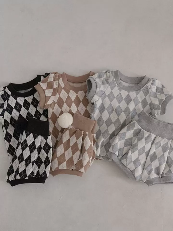 Argyle Top Bottom Set