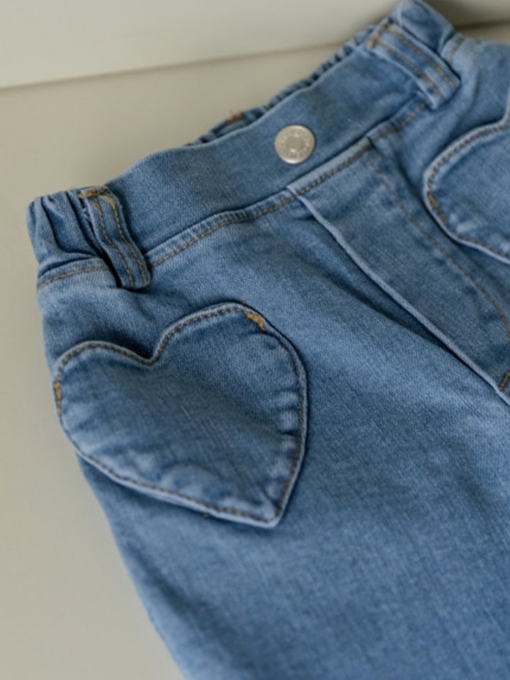 Heart Pocket Denim Pants