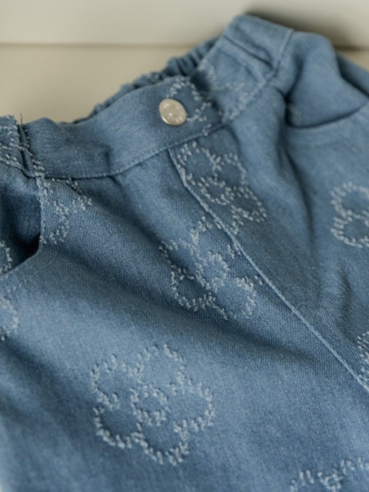 Flower Denim Pants