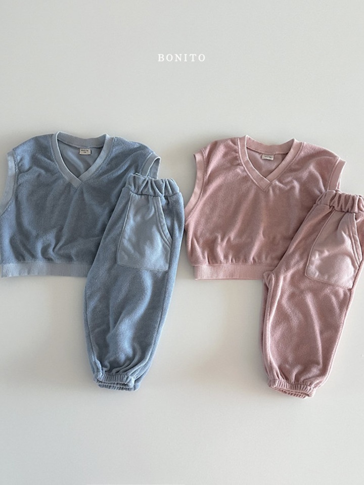 Terry Vest Top Bottom Set