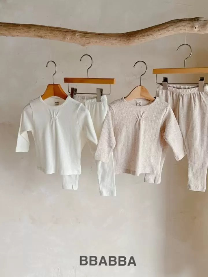 Shirring Eyelet Top Bottom Set Shirring Eyelet Top Bottom Set