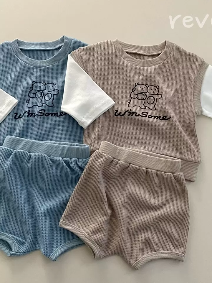Bear Waffle Top Bottom Set