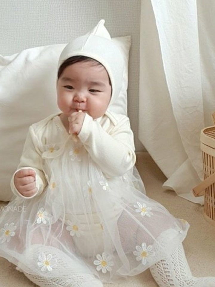 Dandelion Embroidery Body Suit Set