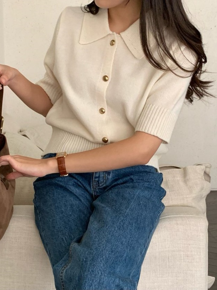 Collar Button Heve Cardigan  