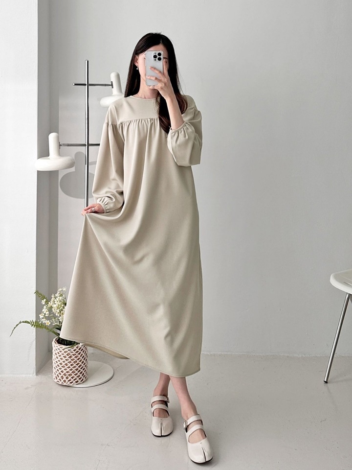 Over Shirring One-Piece