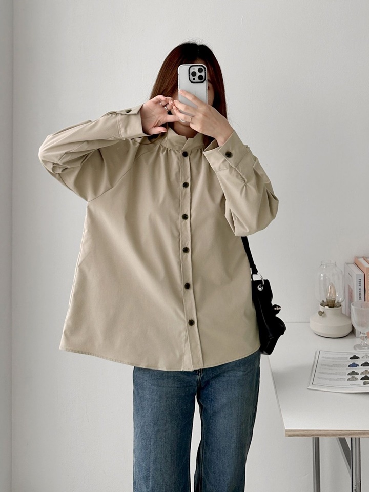 High Neck Shirt Blouse
