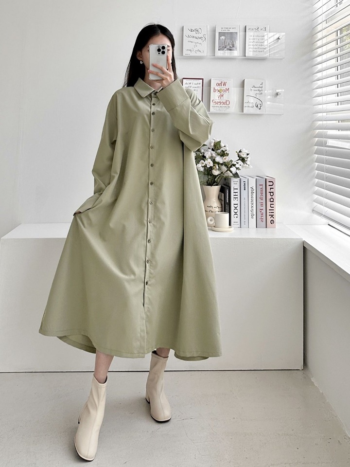 Turn Up Shirt One-Piece