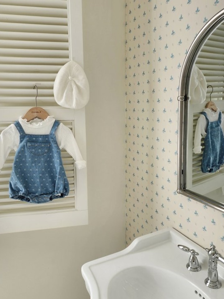 Dot Denim Dungarees Body Suit