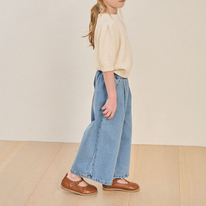 A-Market - Korean Children Fashion - #Kfashion4kids - Wrinkle Denim Wide Pants