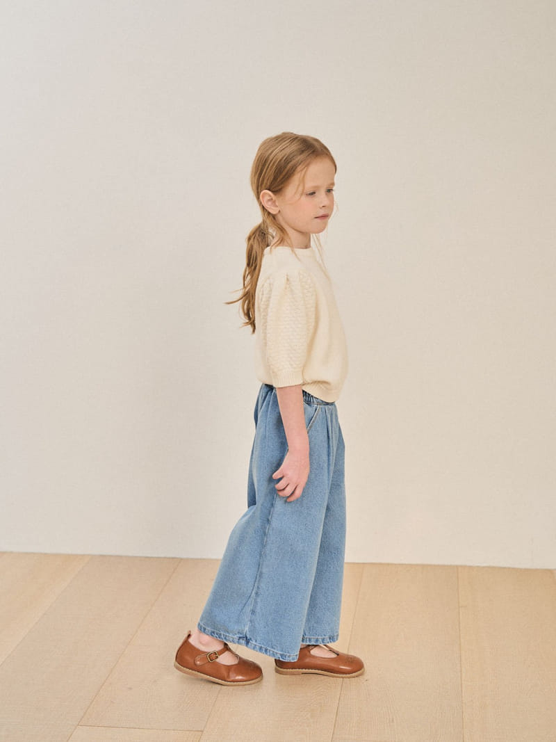 A-Market - Korean Children Fashion - #childofig - Wrinkle Denim Wide Pants - 9