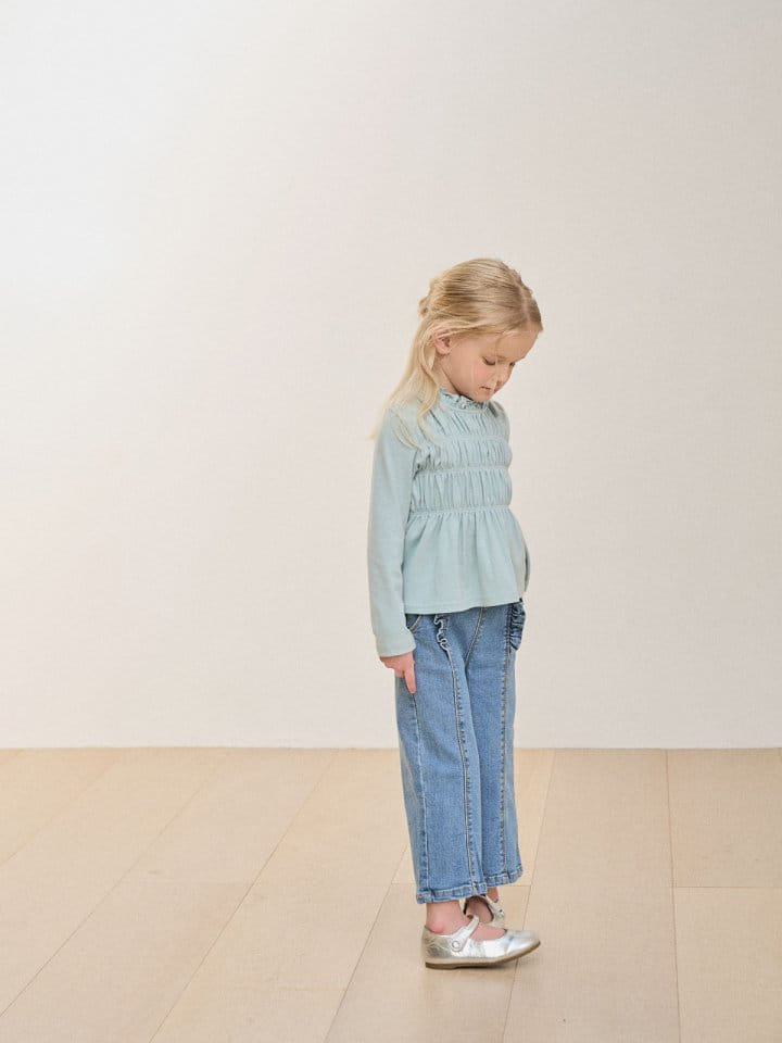 A-Market - Korean Children Fashion - #childofig - Lady Frill Denim Pants - 8