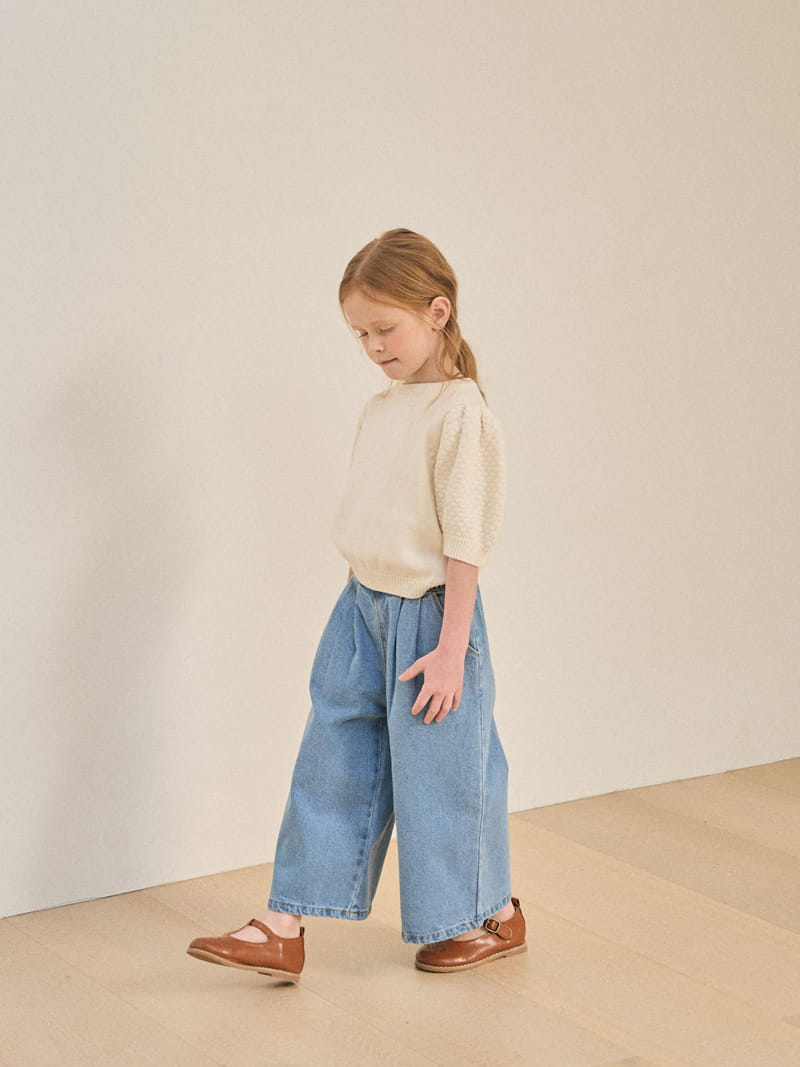 A-Market - Korean Children Fashion - #childrensboutique - Wrinkle Denim Wide Pants - 10