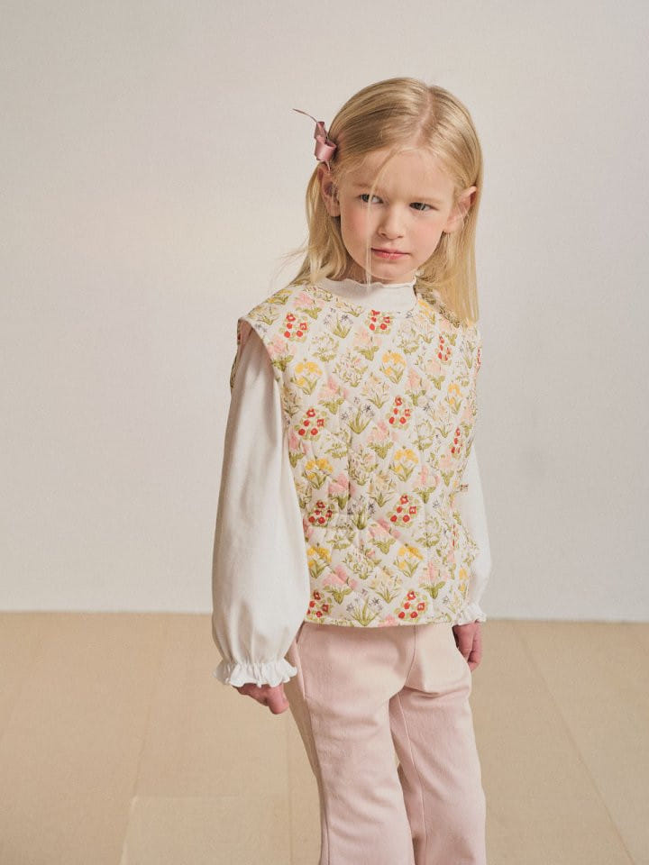 A-Market - Korean Children Fashion - #fashionkids - Flower Quilting Vest - 2
