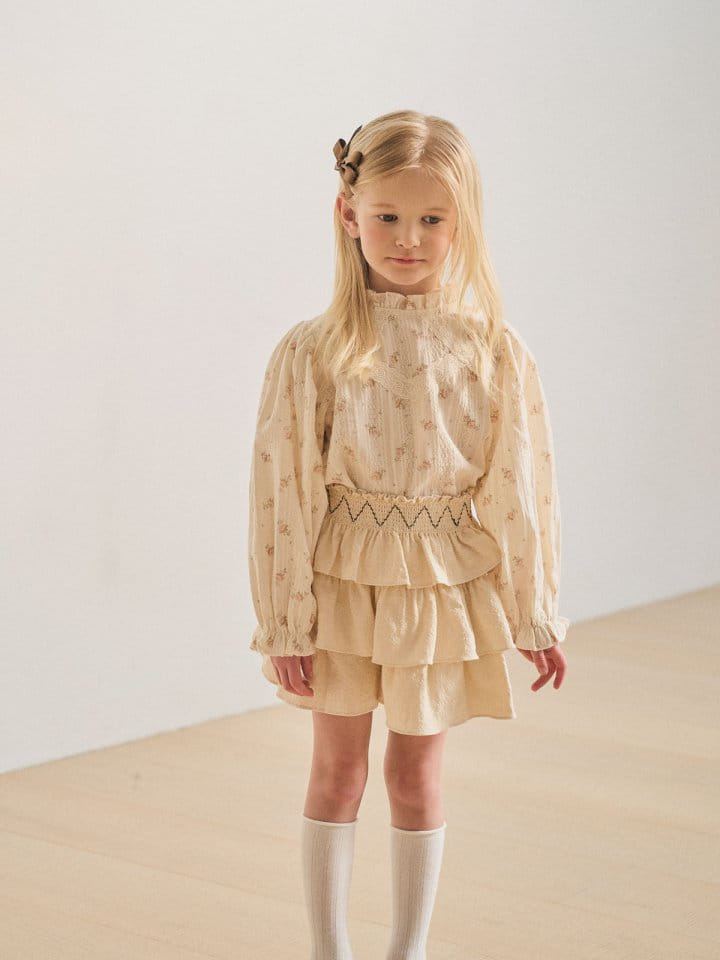 A-Market - Korean Children Fashion - #fashionkids - Flower Saffron Blouse - 3
