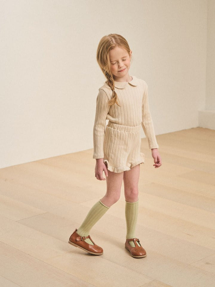 A-Market - Korean Children Fashion - #kidsstore - Rib Frill Pants - 3