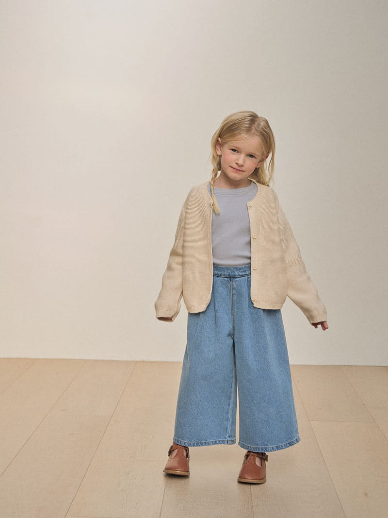 A-Market - Korean Children Fashion - #littlefashionista - Wrinkle Denim Wide Pants - 2