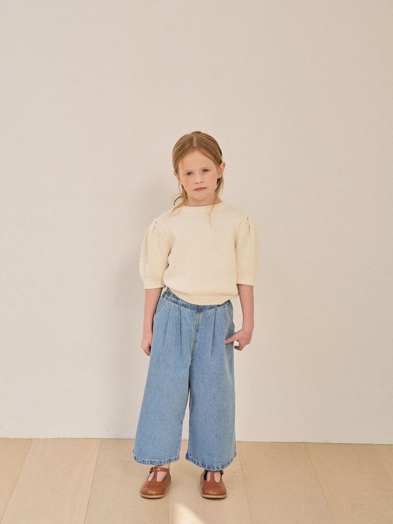 A-Market - Korean Children Fashion - #magicofchildhood - Wrinkle Denim Wide Pants - 4