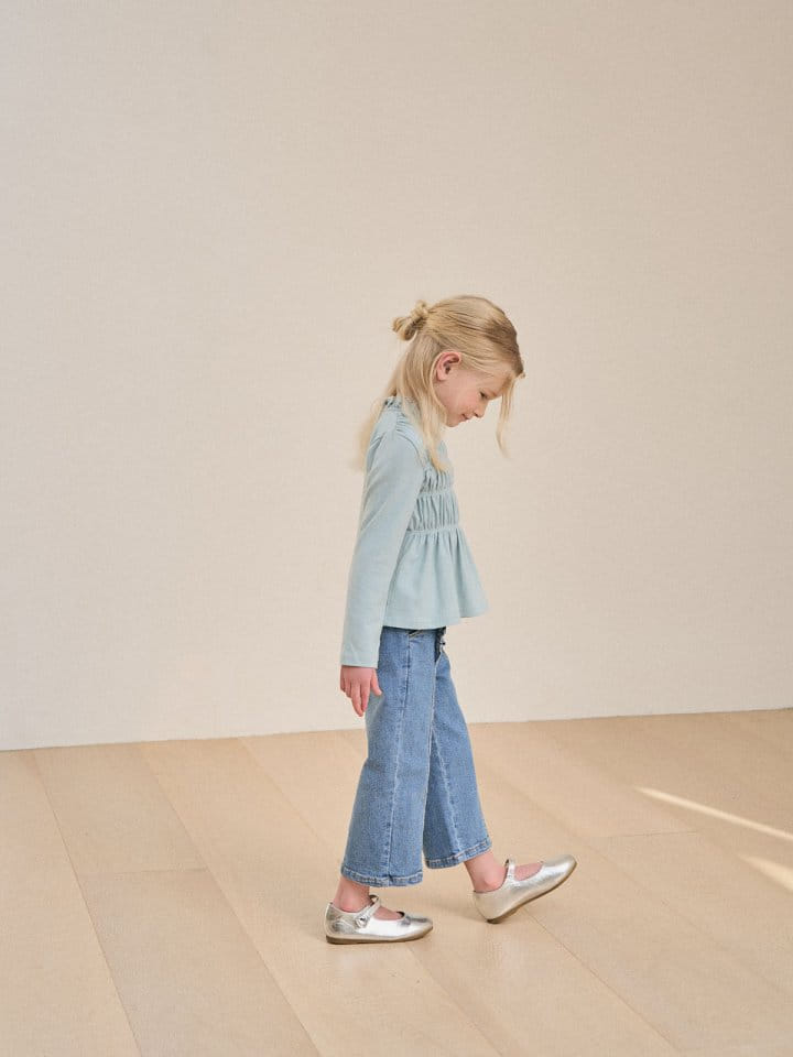 A-Market - Korean Children Fashion - #todddlerfashion - Lady Frill Denim Pants - 5
